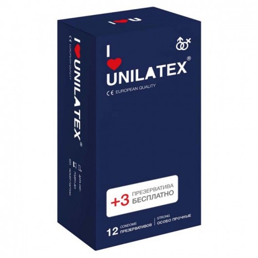 Ультрапрочные презервативы Unilatex Extra Strong - 12 шт. + 3 шт. в подарок - Unilatex - купить с доставкой в Орле