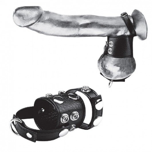 Утяжка на пенис и мошонку Cock Ring With 1.5  Ball Stretcher And Optional Weight Ring - BlueLine - купить с доставкой в Орле