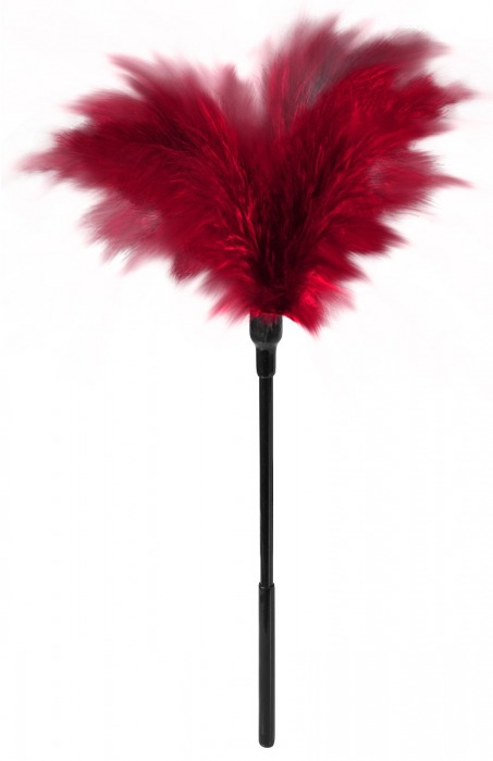 Пластиковая метелочка с красными пёрышками Small Feather Tickler - 32 см. - Blush Novelties - купить с доставкой в Орле