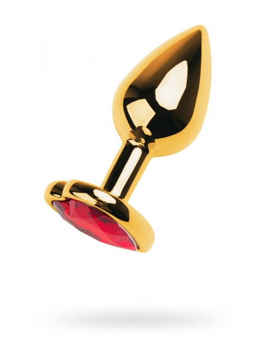 Золотистая анальная пробка с кристаллом-сердцем - 7,5 см. - ToyFa - купить с доставкой в Орле