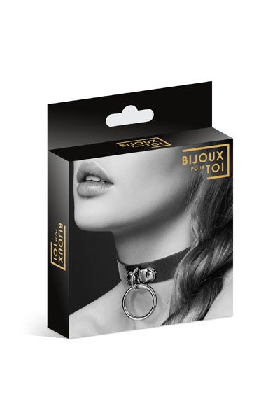 Узенький ошейник из полиуретана с кольцом - Bijoux Pour Toi - купить с доставкой в Орле