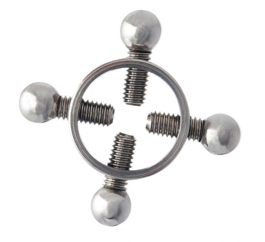 Серебристые зажимы для сосков на винтах - ToyFa - купить с доставкой в Орле