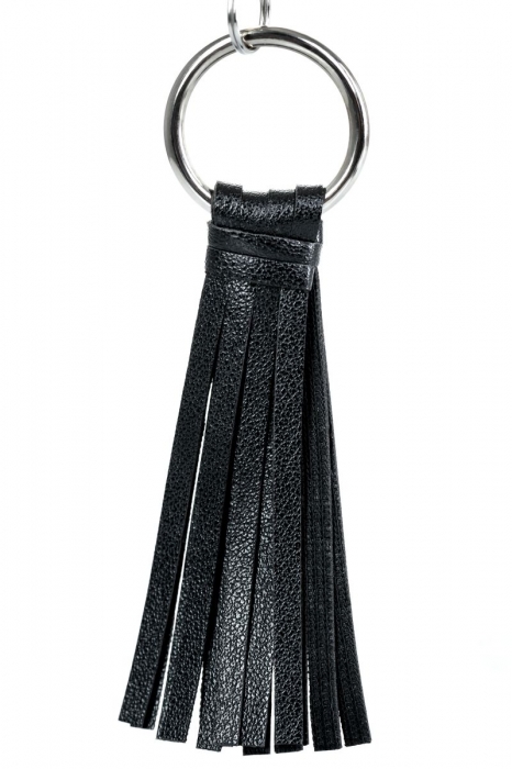 Черно-серебристые зажимы для сосков Theatre с кисточками - ToyFa - купить с доставкой в Орле