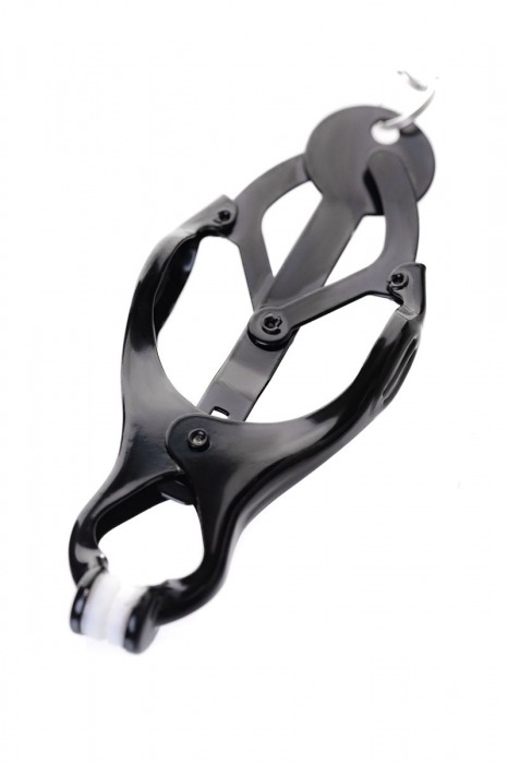 Черно-серебристые зажимы для сосков с кольцом для пениса TOYFA Metal - ToyFa - купить с доставкой в Орле