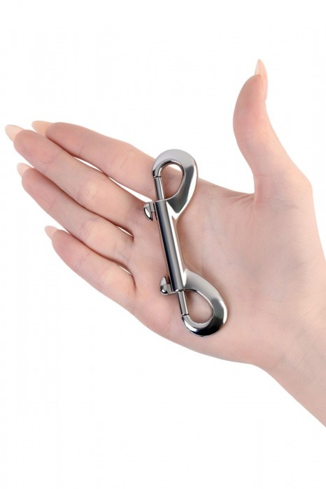 Серебристый двухсторонний карабин TOYFA Metal - ToyFa - купить с доставкой в Орле