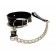 Черный ошейник с поводком из эко-кожи - БДСМ Арсенал - купить с доставкой в Орле
